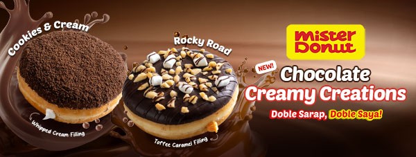 Enjoy a double sweet treat with Mister Donut new Chocolate Creamy Creation!!